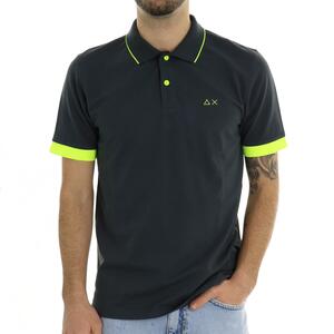 POLO CONTRASTI FLUO NERO
